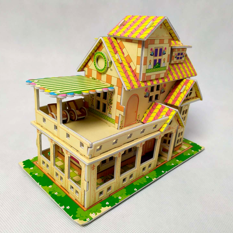 3D puzzle pro děti dům - bílý