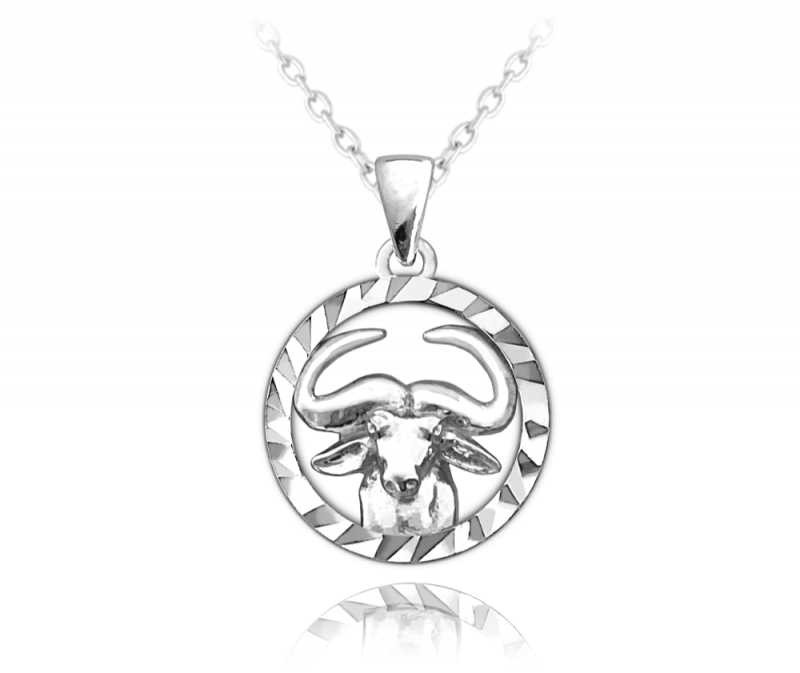 Stříbrný náhrdelník MINET Zodiac znamení BÝK