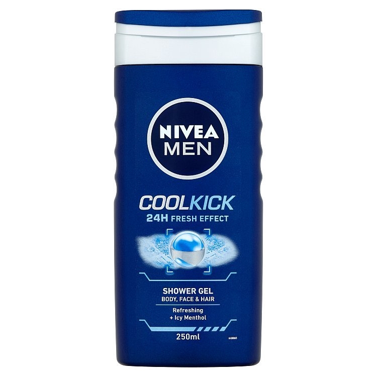Nivea Men Cool Kick sprchový gel na tělo, tvář a vlasy 250 ml