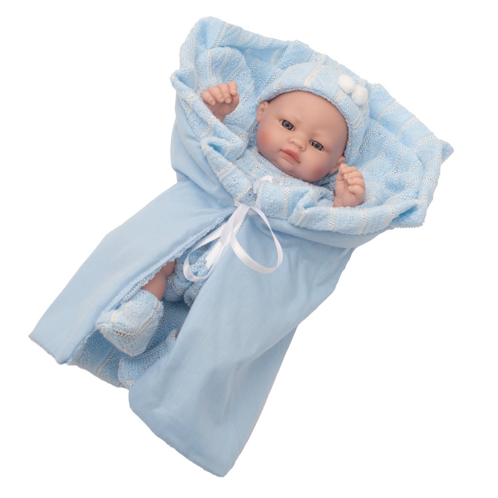 Luxusní dětská panenka-miminko - chlapeček Berbesa Charlie 28cm - modrá