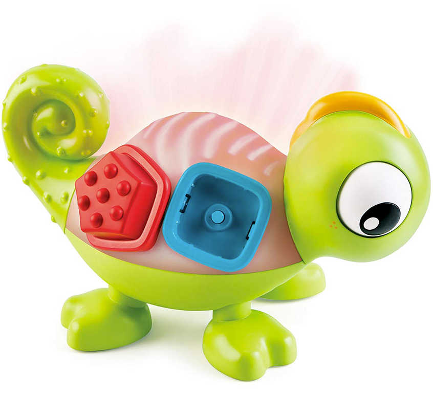 B-KIDS Baby chameleon senzorický set s kostkami mění barvy na baterie LED Světlo