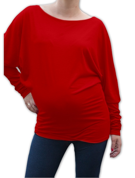 Be MaaMaa Symetrická těhotenská tunika - červená