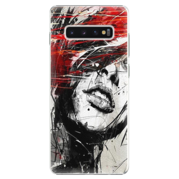 Plastové pouzdro iSaprio - Sketch Face - Samsung Galaxy S10+