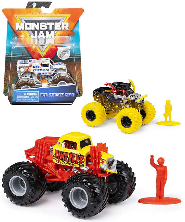 SPIN MASTER Auto terénní Monster Jam 1:64 off-road velká kola set s jezdcem kov