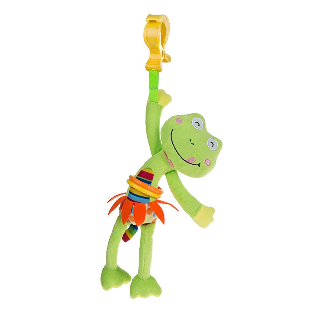 Dětská plyšová hračka s vibrací Akuku - žabka - zelená