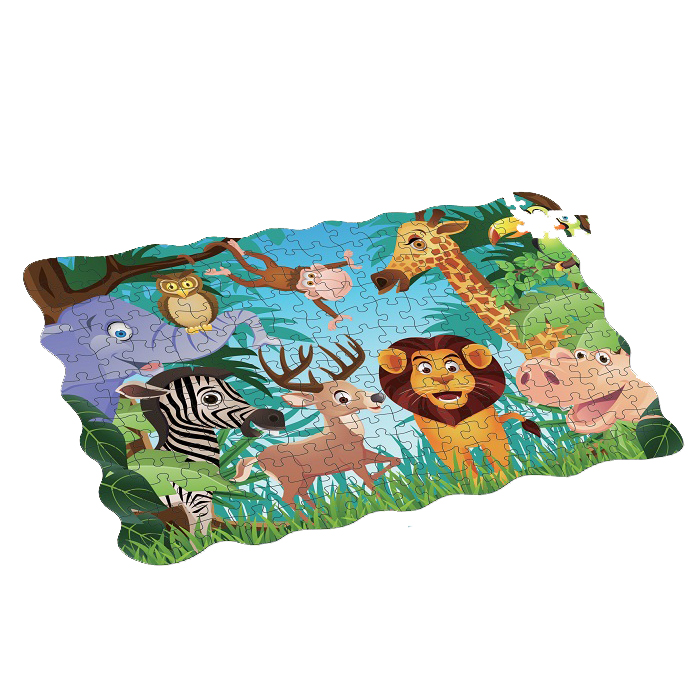 Puzzle zvířata v džungli 208 ks 90x64 cm
