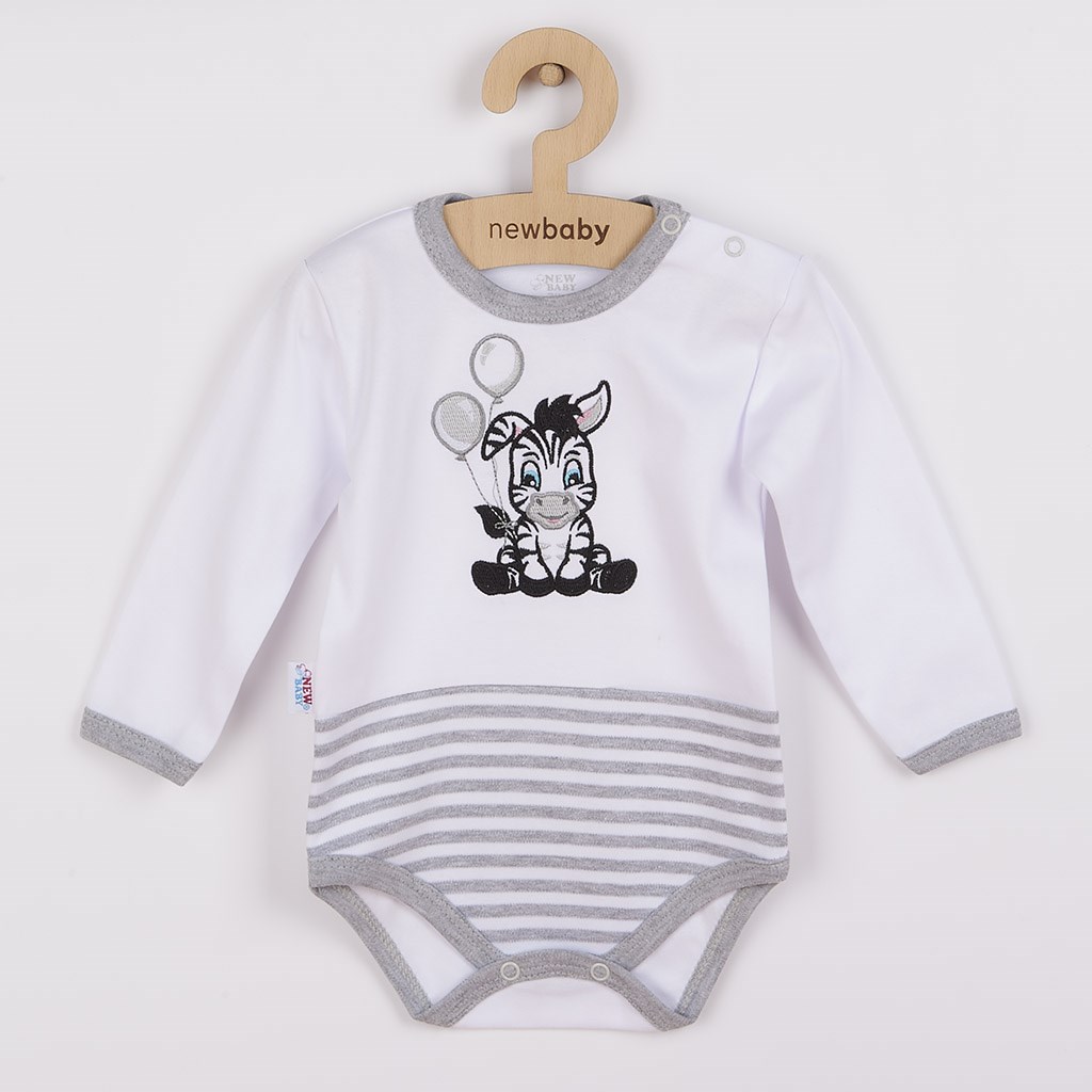 Kojenecké bavlněné body New Baby Zebra exclusive - bílá/86 (12-18m)