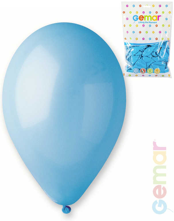 GEMAR Balónek nafukovací 26cm Pastelový SVĚTLE MODRÝ 1ks