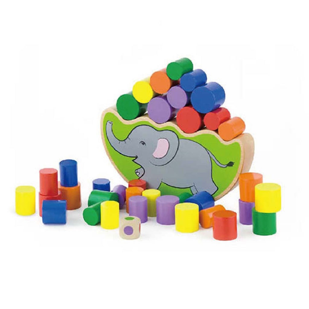 Dřevěná hra Viga Balanční slon - multicolor