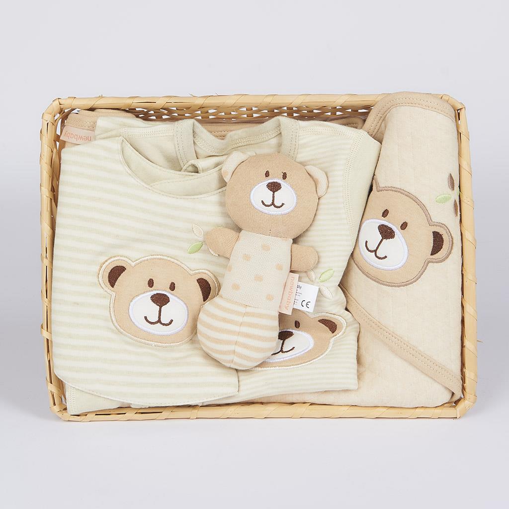 4-dílný kojenecký dárkový set z BIO bavlny New Baby - béžová/0-6 m