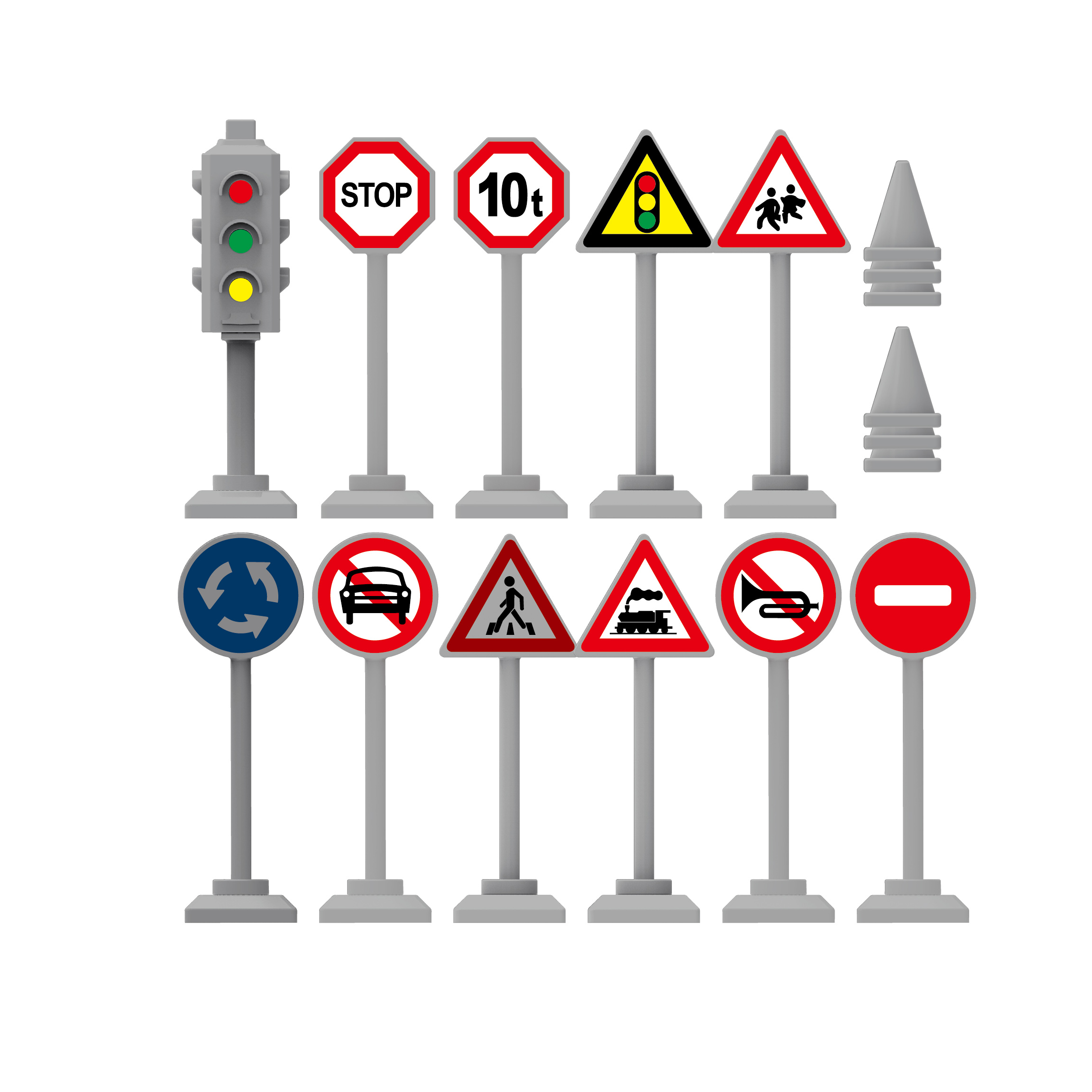 Značky a semafor na blistru