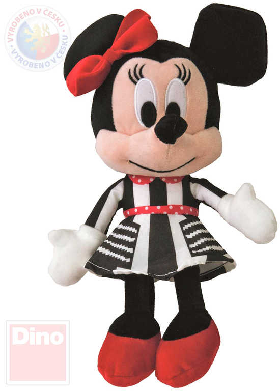 DINO PLYŠ Disney myška Minnie Mouse černo-bílé šaty 25cm *PLYŠOVÉ HRAČKY*