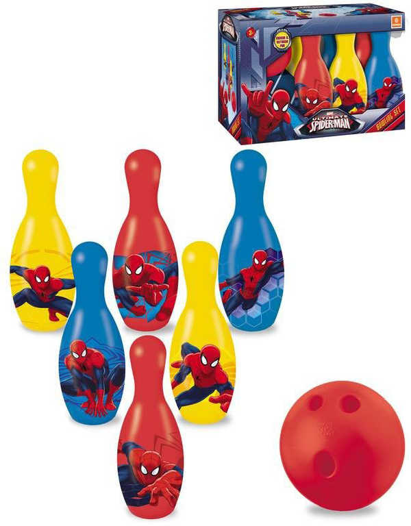 MONDO Hra Kuželky Spiderman 18cm dětský bowling *SPOLEČENSKÉ HRY*