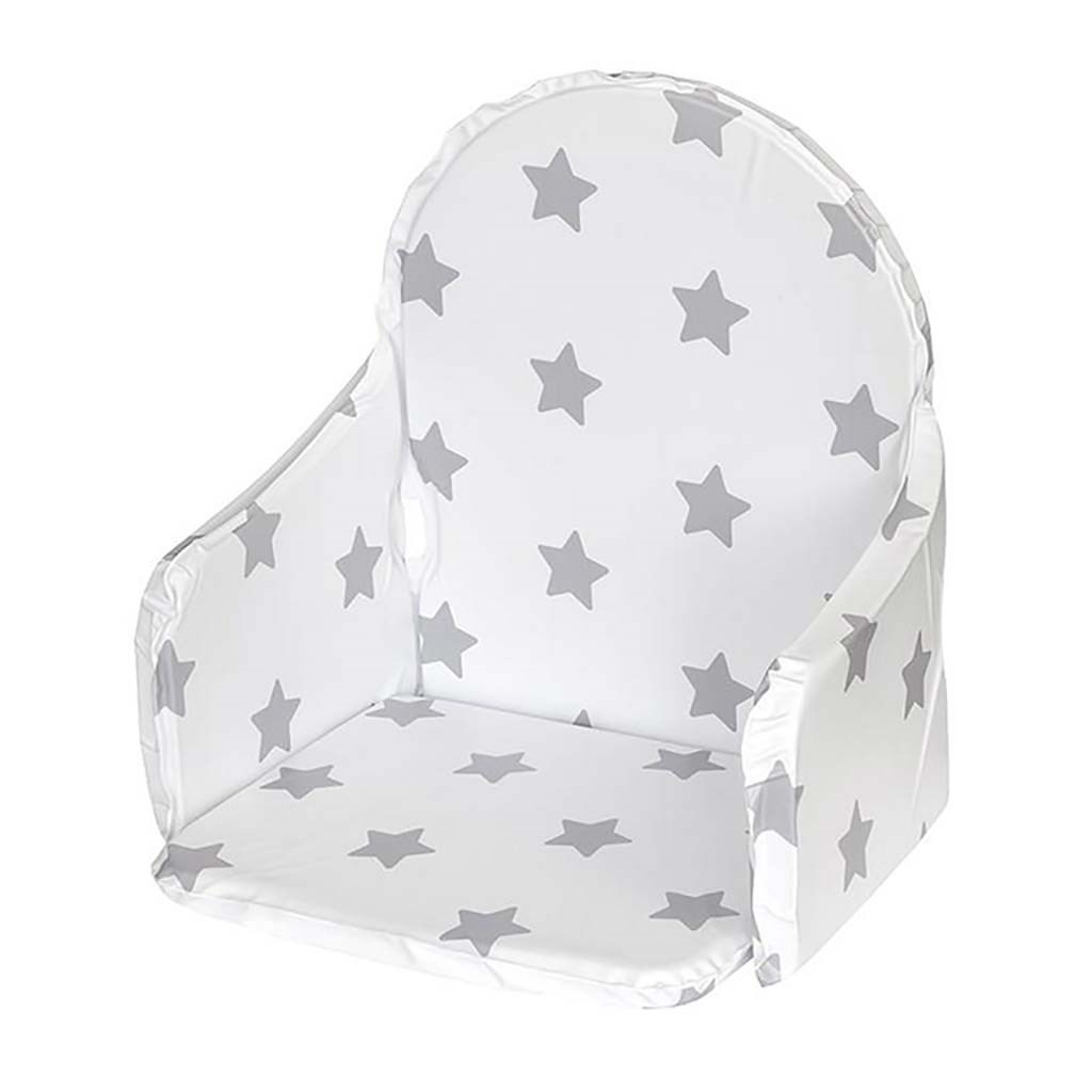 Vložka do dřevěných jídelních židliček - typu New Baby Victory hvězdičky šedé - bílá