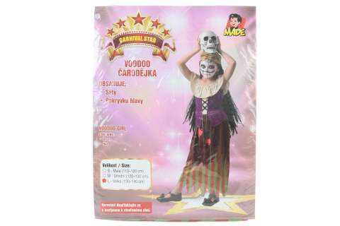 Šaty na karneval - voodoo čarodějka 130-140 cm