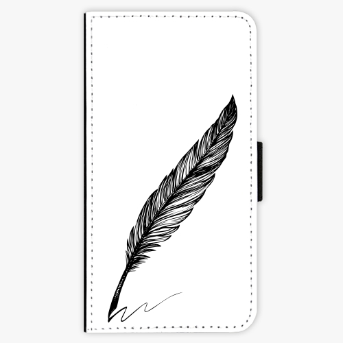 Flipové pouzdro iSaprio - Writing By Feather - black - iPhone X