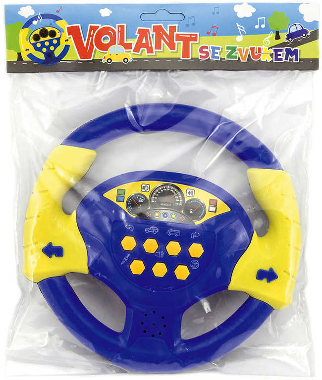 Volant baby žluto-modrý 20cm na baterie Světlo Zvuk CZ v sáčku