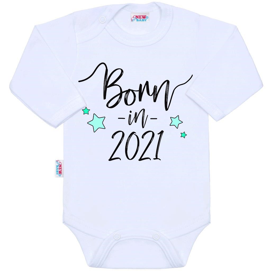 Body s potiskem New Baby Born in 2021 - bílá/86 (12-18m)