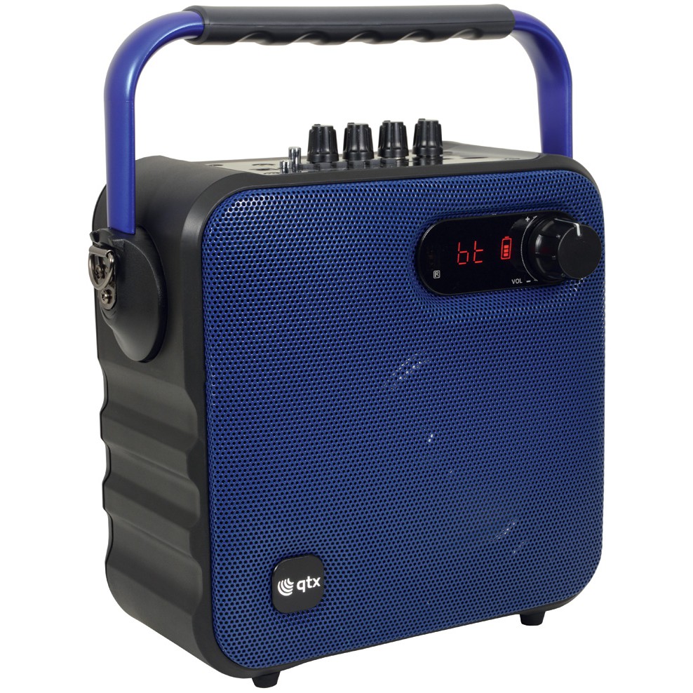 QTX QX05PA-BLU, přenosný řečnický systém, MP3/BT/FM/VHF, AKKU, modrý