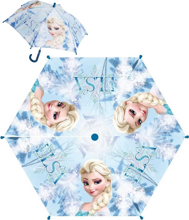 Deštník dětský Frozen Elsa modrý manuální skládací (Ledové Království)