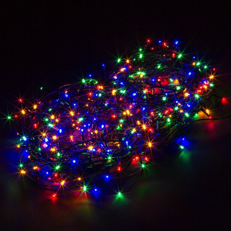VOLTRONIC Vánoční řetěz 5 m, 50 LED, barevný, ovladač
