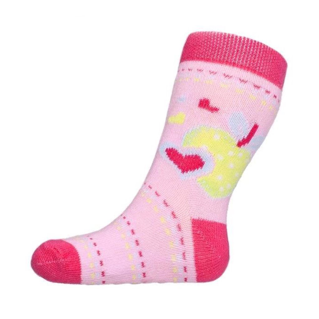 Kojenecké ponožky New Baby s ABS s jablíčkem - růžová/86 (12-18m)