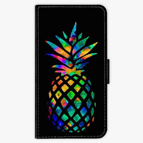 Flipové pouzdro iSaprio - Rainbow Pineapple - Samsung Galaxy J3 2017