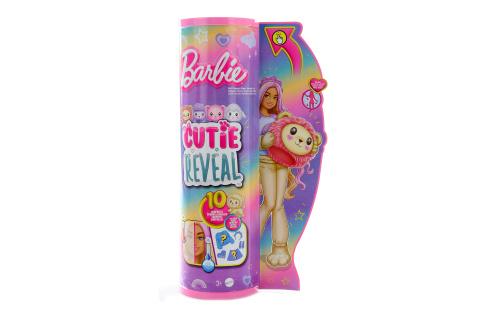 Barbie Cutie Reveal Barbie pastelová edice - lev HKR06 TV