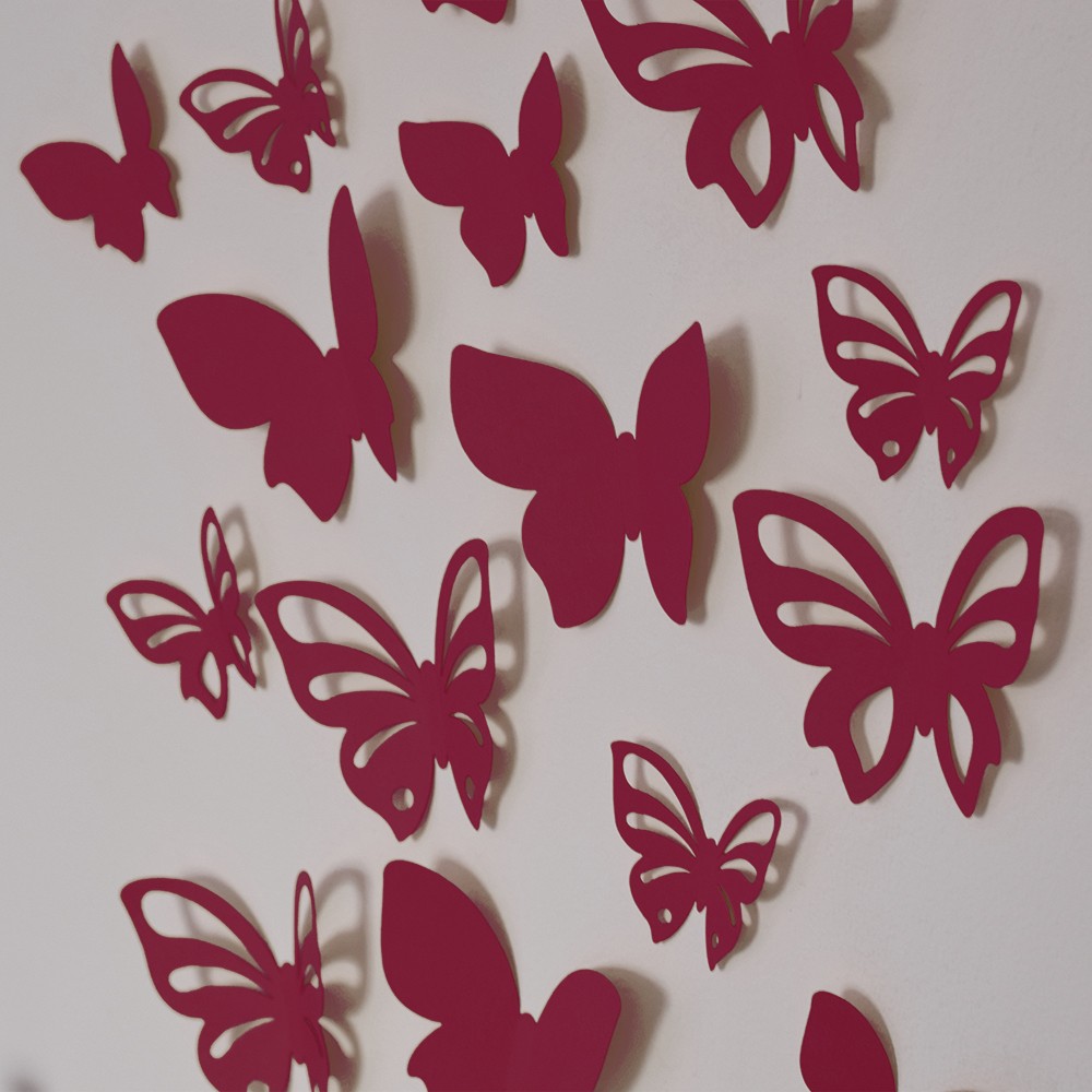 3D motýl - fialový 1 kompletní sety (8 ks motýlů)