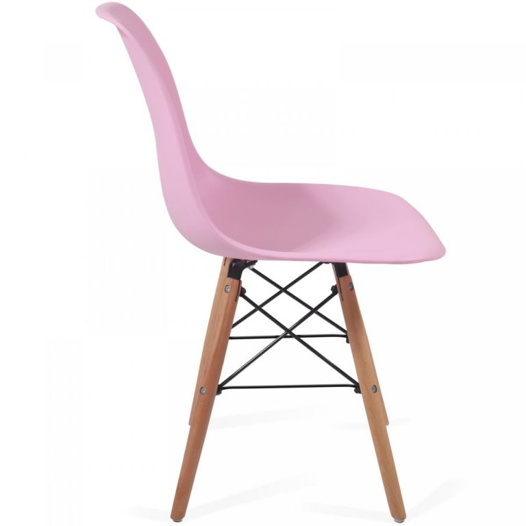 Miadomodo Sada 6 jídelních židlí s plastovým sedákem, růžová