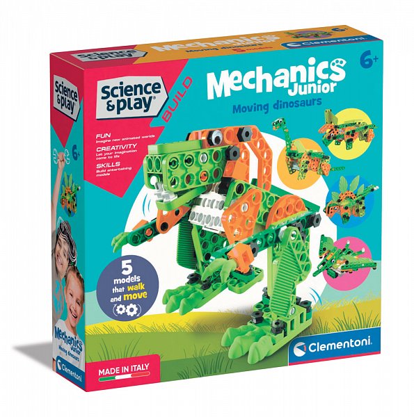 Clementoni Science and Play - Mechanická laboratoř Junior – Pohyblivý dinosaurus
