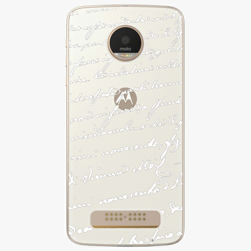 Plastový kryt iSaprio - Handwriting 01 - white - Lenovo Moto Z Play