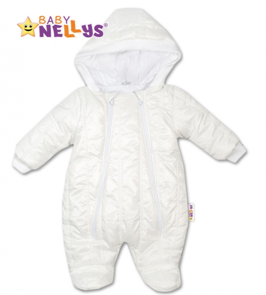 Kombinézka s kapuci Lux Baby Nellys ®prošívaná - bílá - 56 (1-2m)