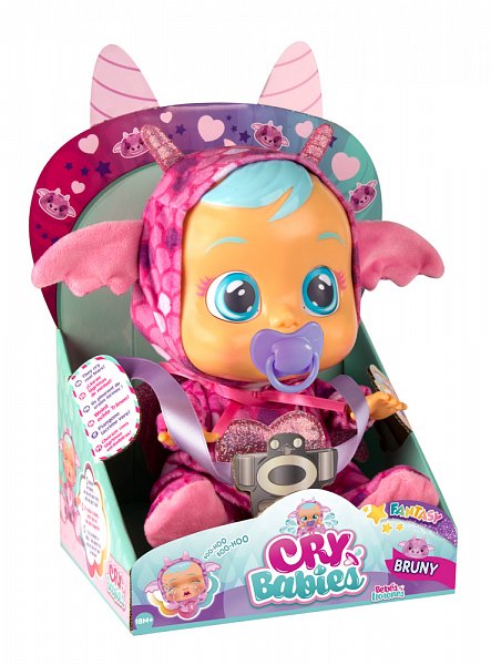 Cry Babies - klasická interaktivní plačící panenka BRUNY - 30 cm