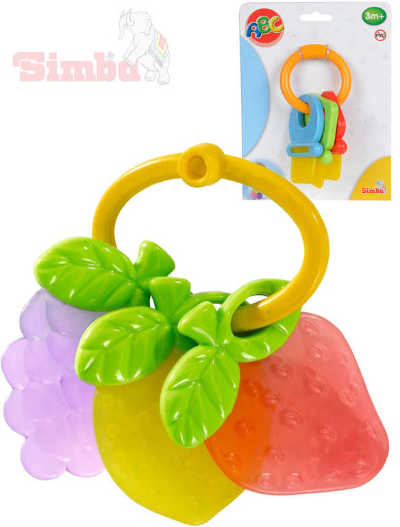 SIMBA Baby kousátko klíče/ovoce plastové 2 druhy pro miminko na kartě