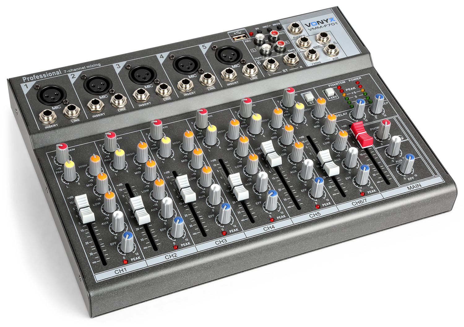 Vonyx VMM-F701, 7-kanálový mix pult