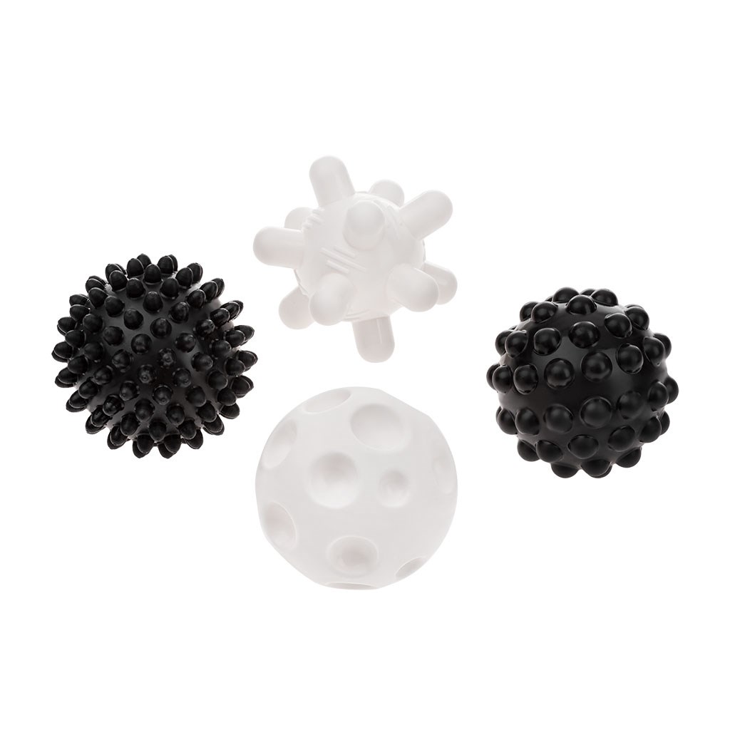 Sada senzorických hraček - Akuku balónky 4ks 6 cm černobílé - dle obrázku