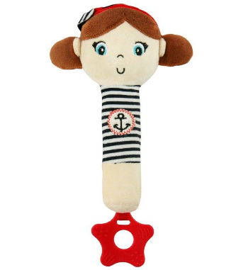 BABY MIX Edukační hračka pískací s kousátkem Námořník - Holčička