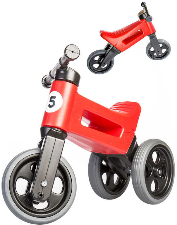 Odrážedlo Funny Wheels Rider Sport 2v1 dětské odstrkovadlo Červené plast