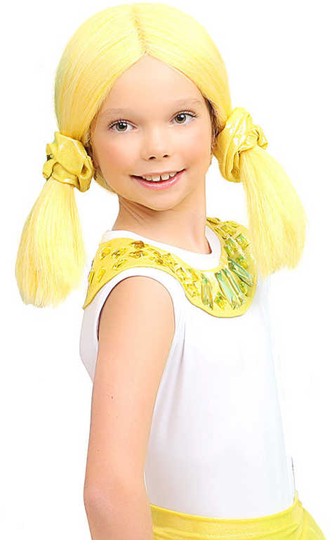 KARNEVAL Paruka dětská Lollipopz Nika žlutá umělé vlasy