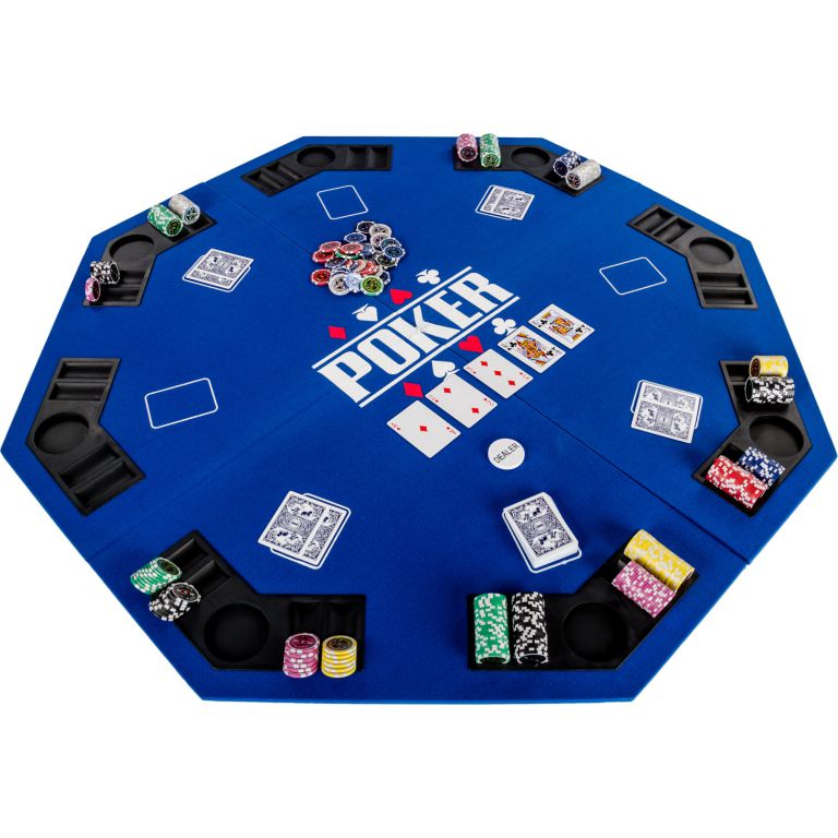 GamesPlanet® Skládací pokerová podložka, modrá
