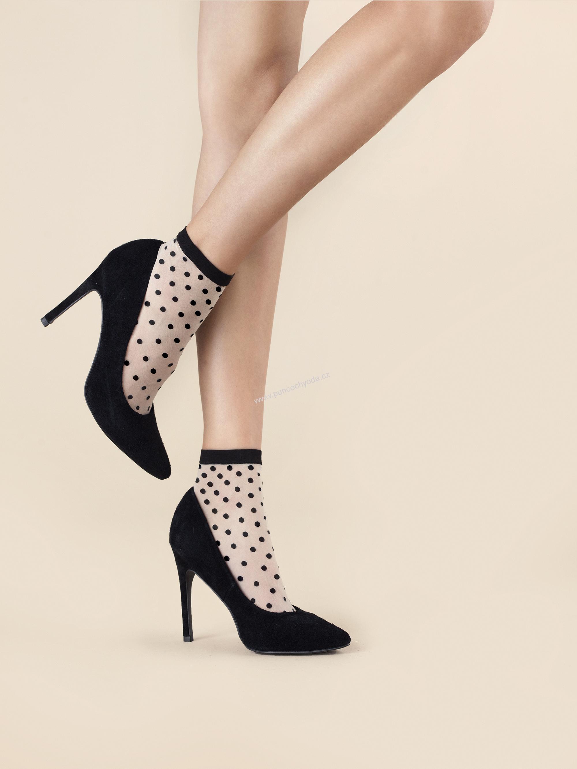 Dámské ponožky Cute G 1035 20 den - Fiore - Béžovo-černá/uni