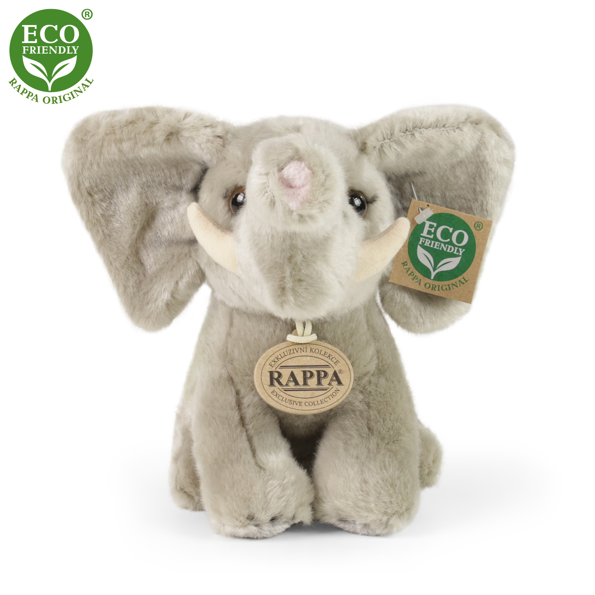 Rappa Eco-Friendly - Plyšový slon sedící 18 cm