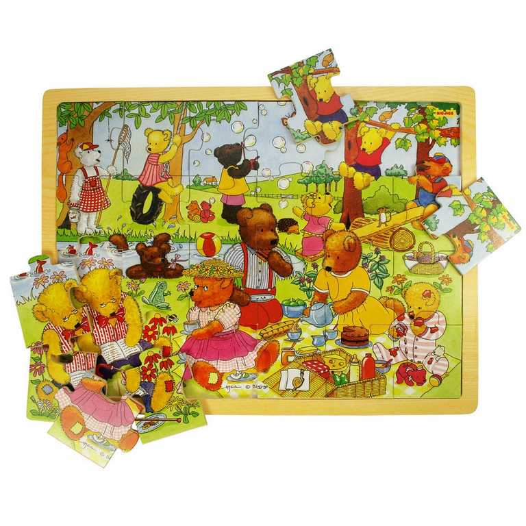 Bigjigs Toys Dřevěné puzzle medvědí piknik 24 dílků