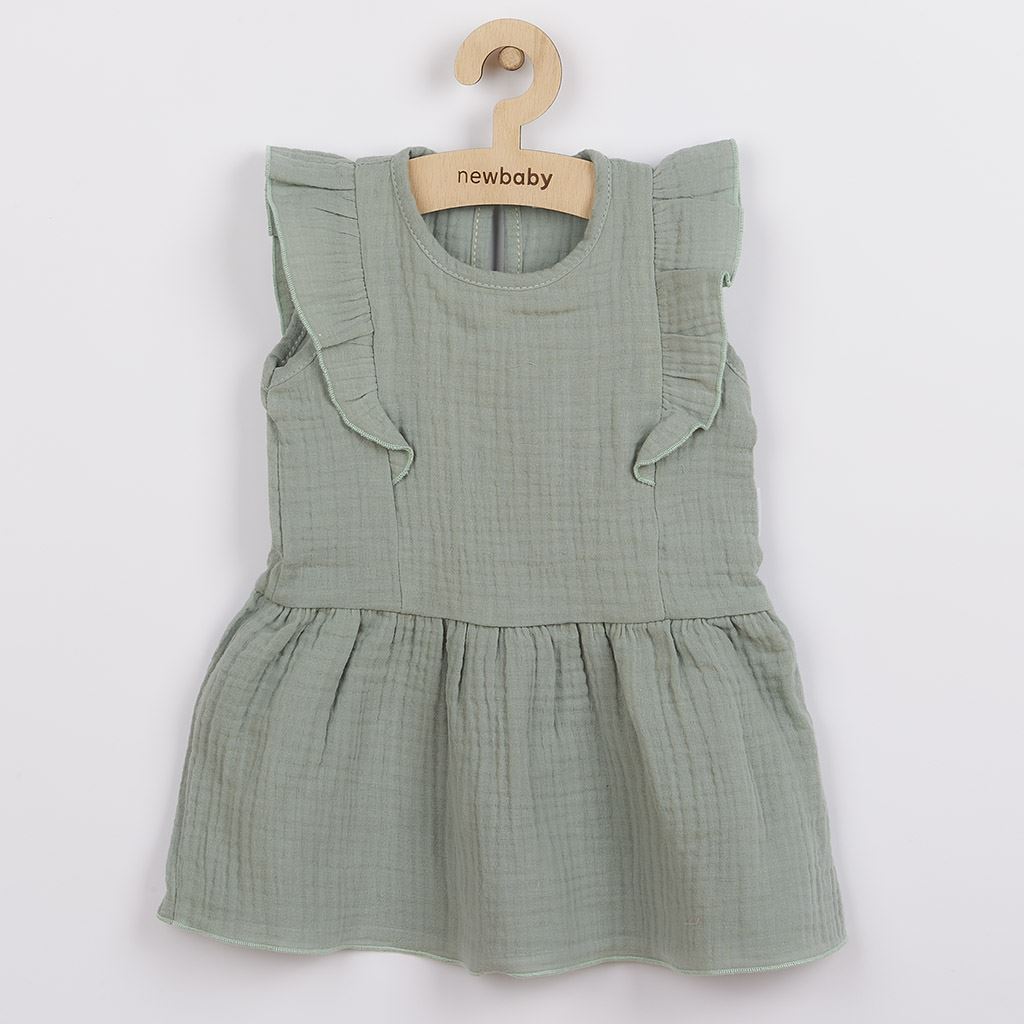Kojenecké mušelínové šaty New Baby Summer Nature Collection - mátové - zelená/86 (12-18m)