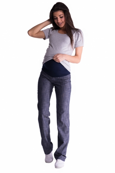 Be MaaMaa Bavlněné, těhotenské kalhoty s regulovatelným pásem