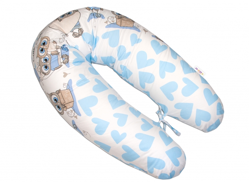 Baby Nellys Kojící polštář - relaxační poduška Multi Cute Owls - modrý