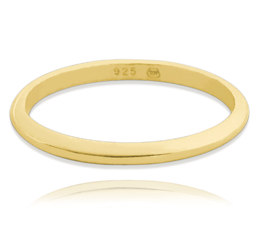 MINET Pozlacený minimalistický stříbrný prsten vel. 55