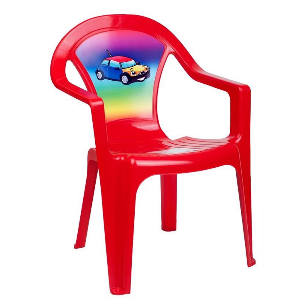 Dětský zahradní nábytek - Plastová židle - auto - červená