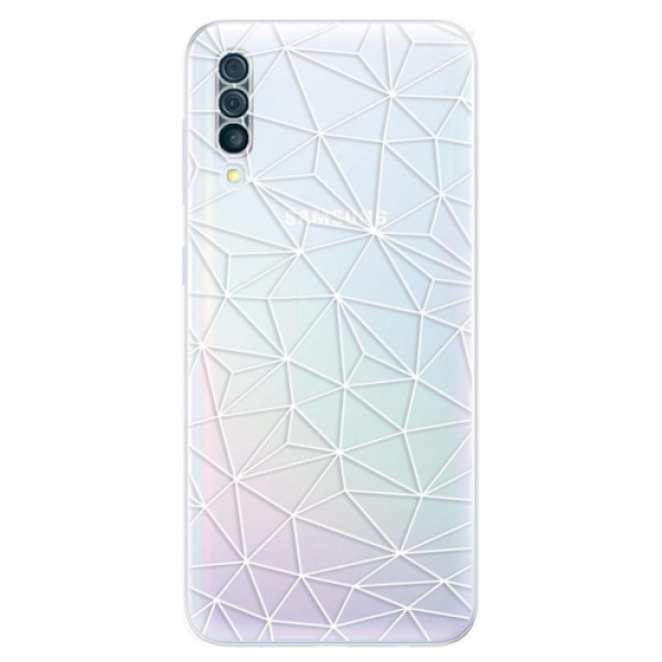 Odolné silikonové pouzdro iSaprio - Abstract Triangles 03 - white - Samsung Galaxy A50